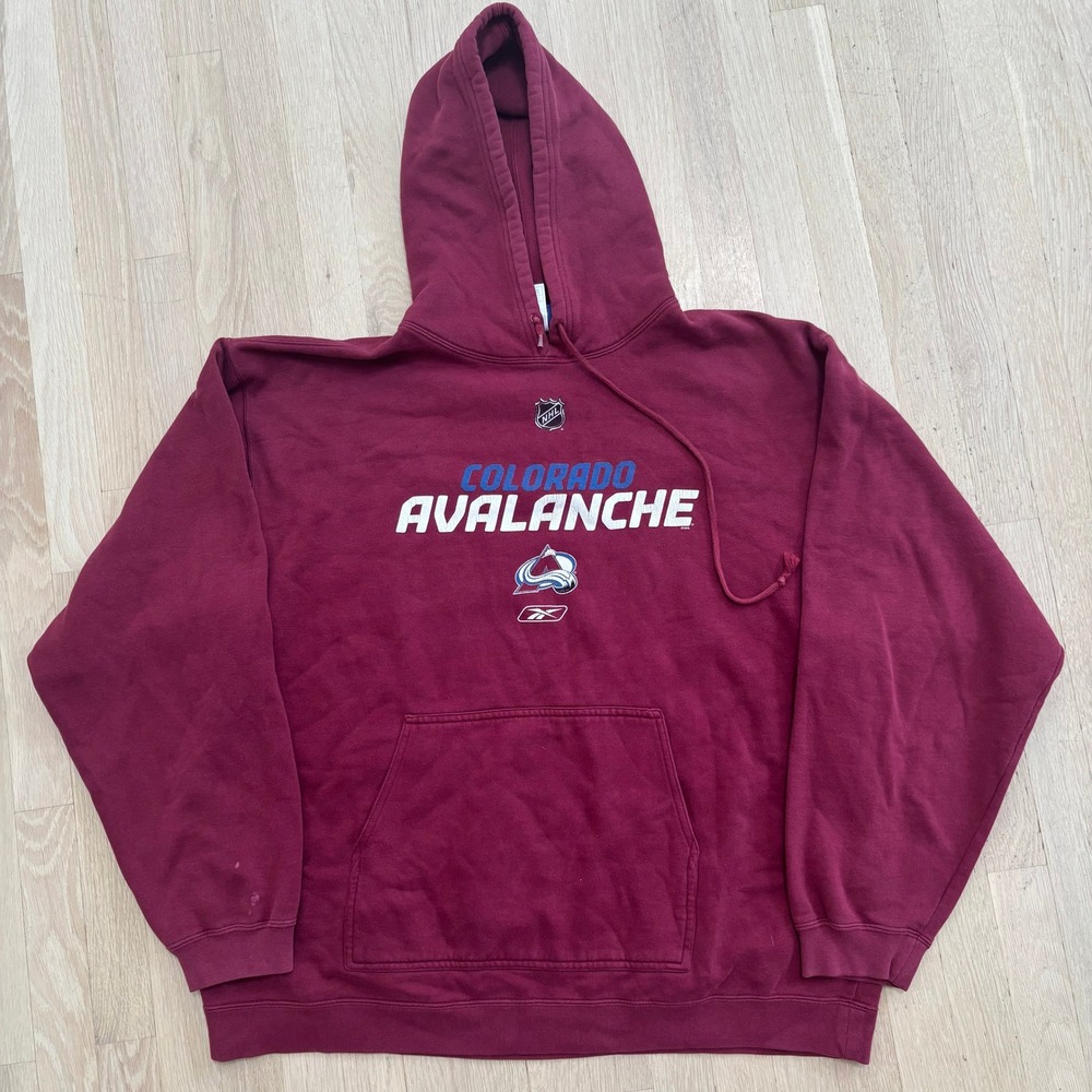 Reebok Colorado Avalanche Hoodie Mens XL Burgundy Good NHL Hockey Pullover